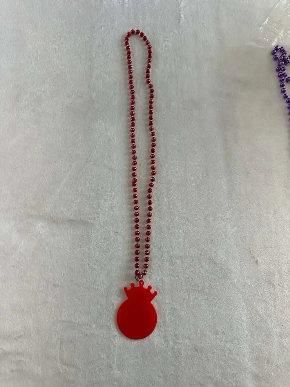 Set of 2 Budweiser Mardi Gras Bead Necklaces King For A Reason